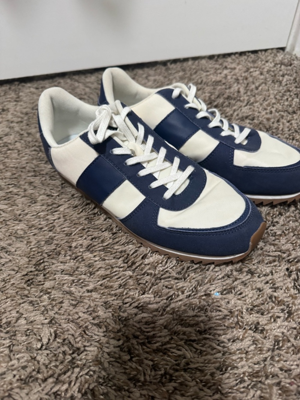 J. Crew Navy and White Women's Retro Runner Sneakers